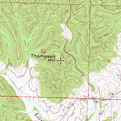 Topographic Map of Thompson Hill, MO