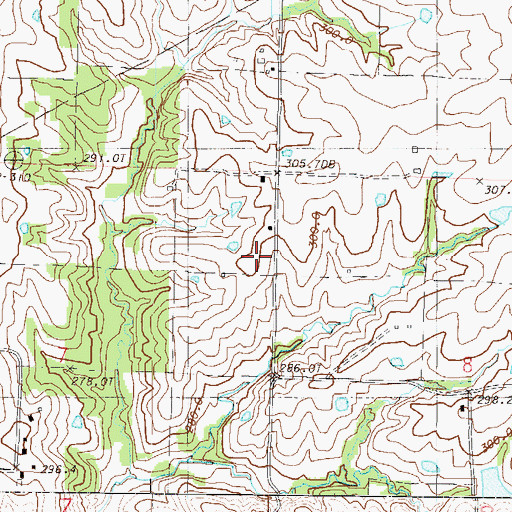 Topographic Map of Thompson School (historical), MO