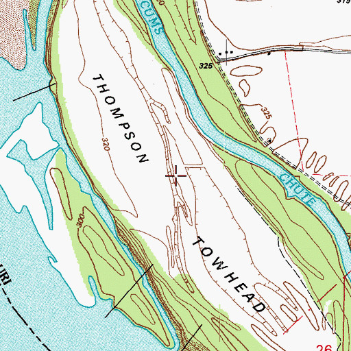 Topographic Map of Thompson Towhead, MO