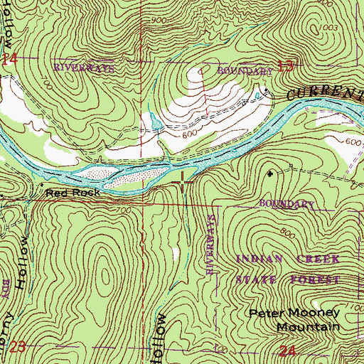 Topographic Map of Thorny Hollow, MO