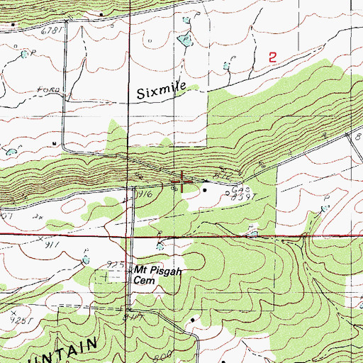Topographic Map of Mount Pisgah School, AR