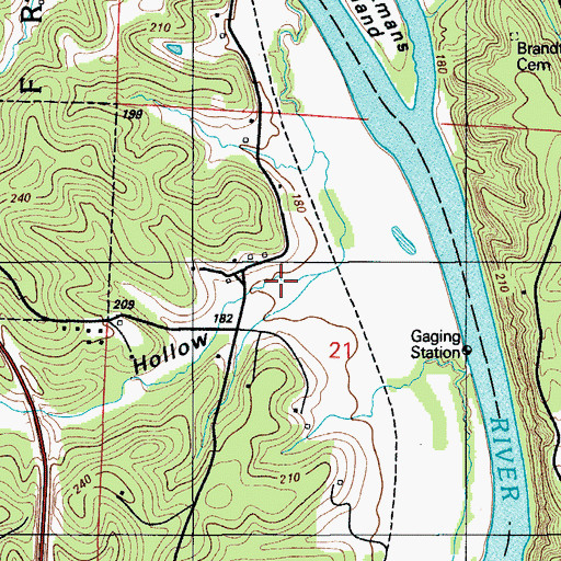 Topographic Map of Three Springs Hollow, MO