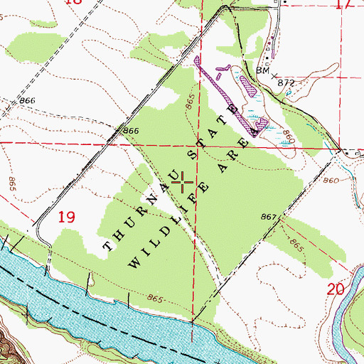 Topographic Map of Thurnau State Wildlife Area, MO