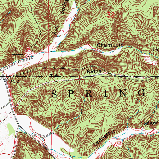 Topographic Map of Tie Ridge, MO