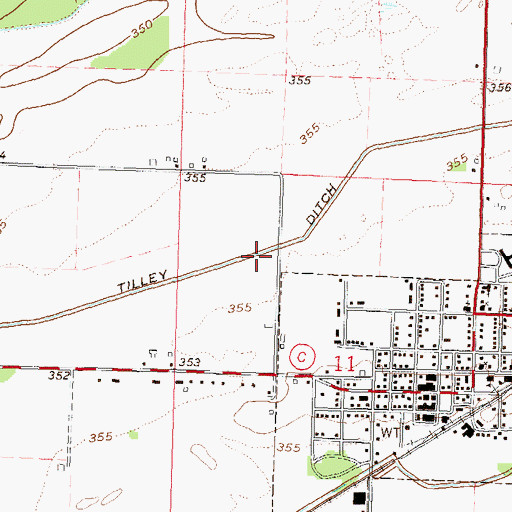 Topographic Map of Tilley Ditch, MO