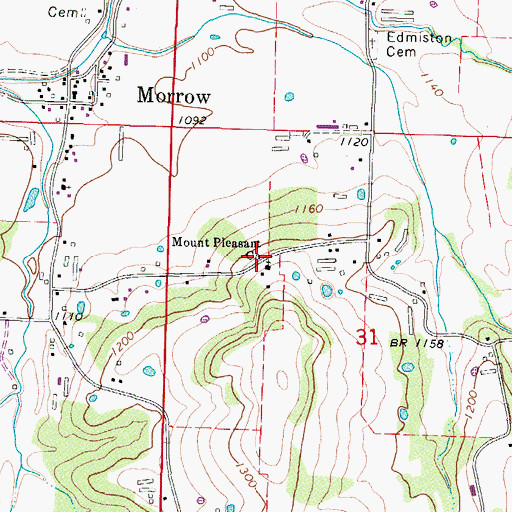 Topographic Map of Mount Pleasant Church, AR