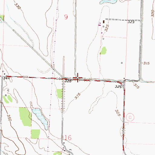 Topographic Map of Tilly Branch, MO