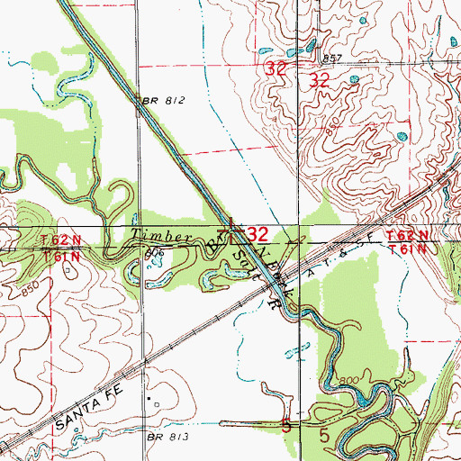 Topographic Map of Timber Branch, MO