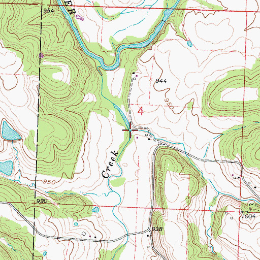 Topographic Map of Tinkle Branch, MO