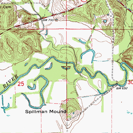 Topographic Map of Tobin Creek, MO