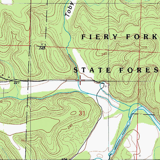 Topographic Map of Toby Hollow, MO
