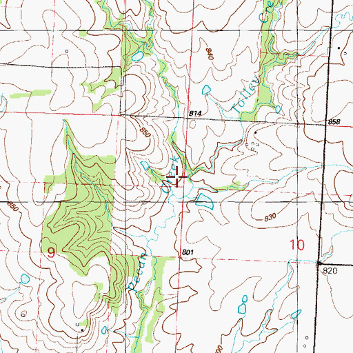 Topographic Map of Tolley Creek, MO