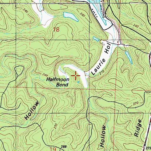 Topographic Map of Tom Hill Hollow, MO