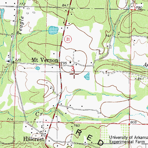 Topographic Map of Mount Vernon School, AR