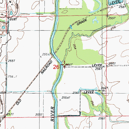 Topographic Map of Town Branch, MO
