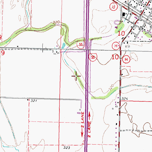 Topographic Map of Town Ditch, MO