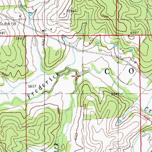 Topographic Map of Town Fork, MO