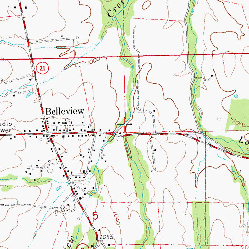 Topographic Map of Townsen Creek, MO