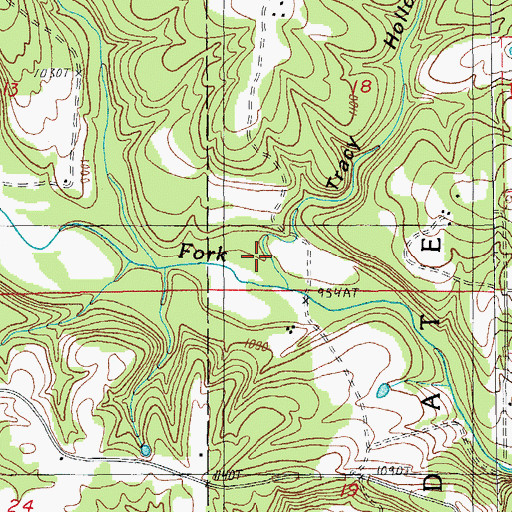 Topographic Map of Tracy Hollow, MO