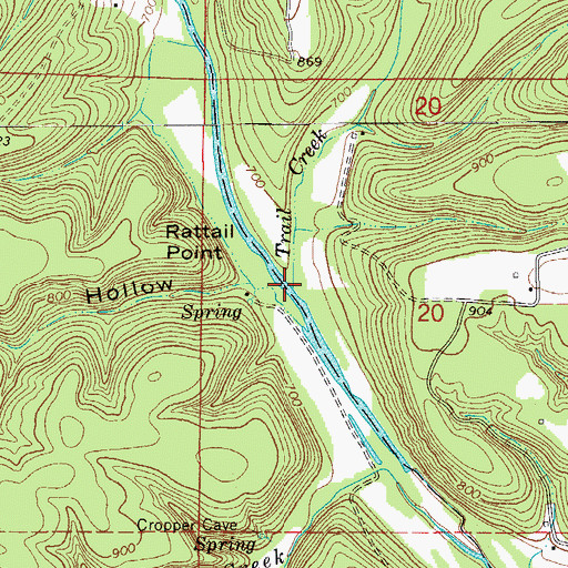 Topographic Map of Trail Creek, MO