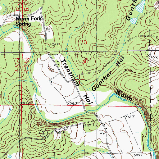 Topographic Map of Trantham Hollow, MO