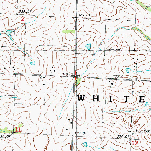 Topographic Map of Trego School (historical), MO