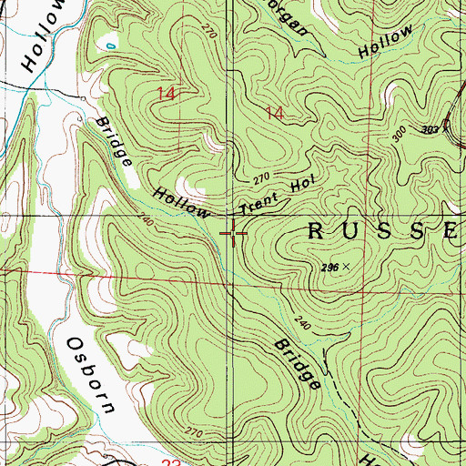 Topographic Map of Trent Hollow, MO