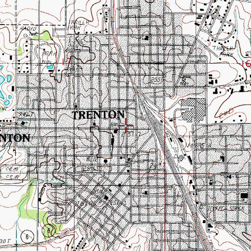 Topographic Map of Trenton, MO
