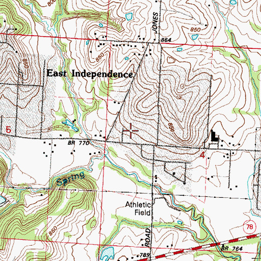 Topographic Map of Trinity Church, MO