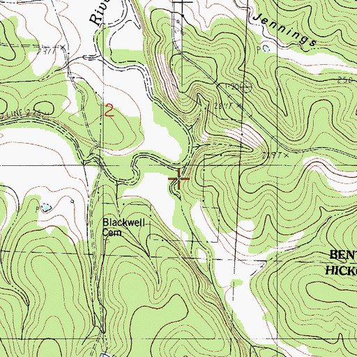 Topographic Map of Trinity Hollow, MO
