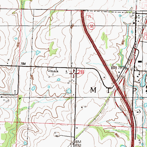Topographic Map of Tripp School (historical), MO