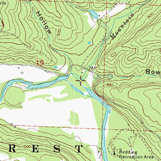 Topographic Map of Mountain Creek, AR