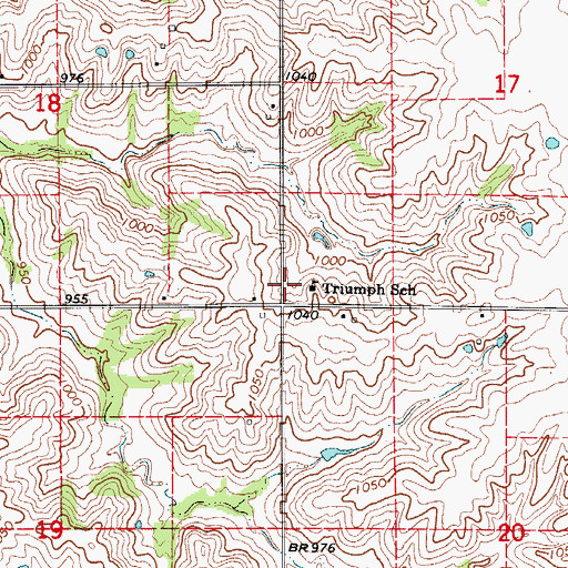 Topographic Map of Triumph School, MO