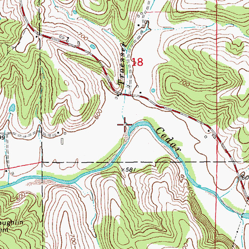 Topographic Map of Troesser Creek, MO