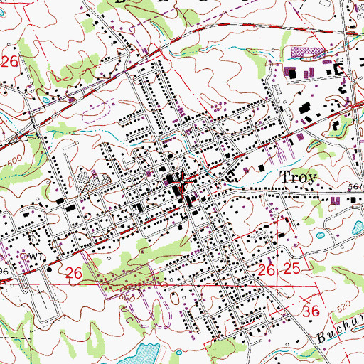Topographic Map of Troy, MO