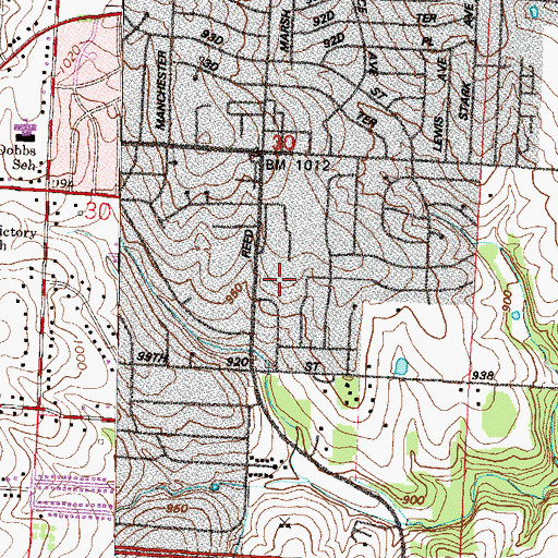 Topographic Map of Truman Elementary School, MO