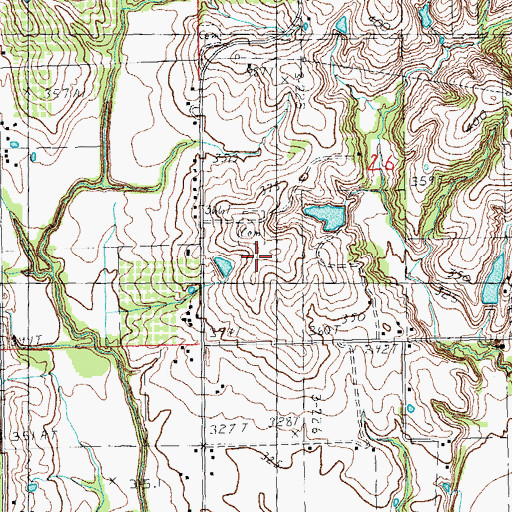 Topographic Map of Tucker Cemetery, MO