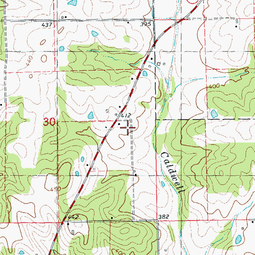 Topographic Map of Tucker School, MO