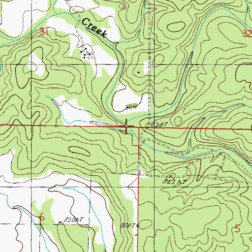 Topographic Map of Turkey Creek, MO
