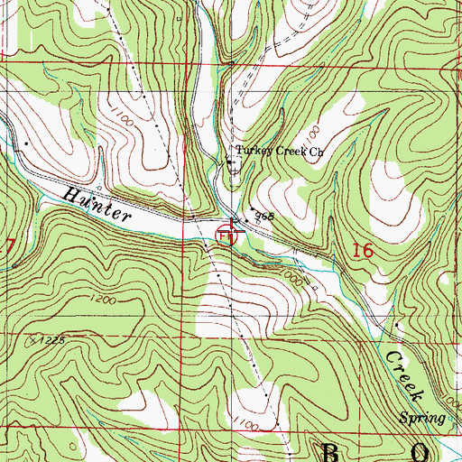 Topographic Map of Turkey Creek, MO