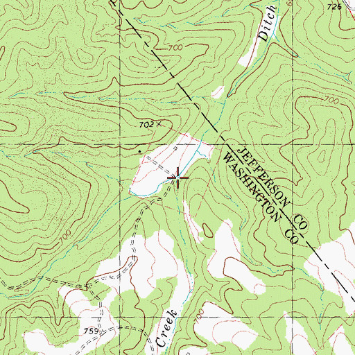 Topographic Map of Turkey Creek, MO