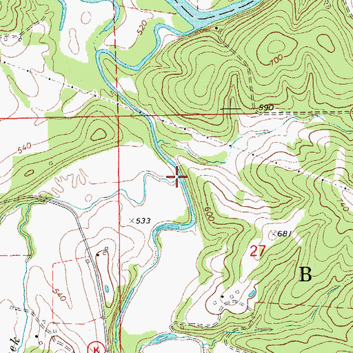 Topographic Map of Turkey Creek, MO