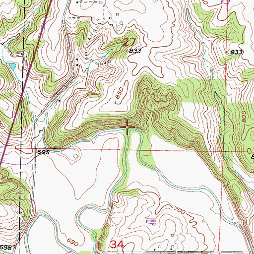 Topographic Map of Turkey Creek, MO