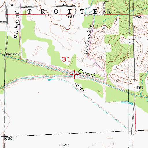 Topographic Map of Turkey Creek, MO