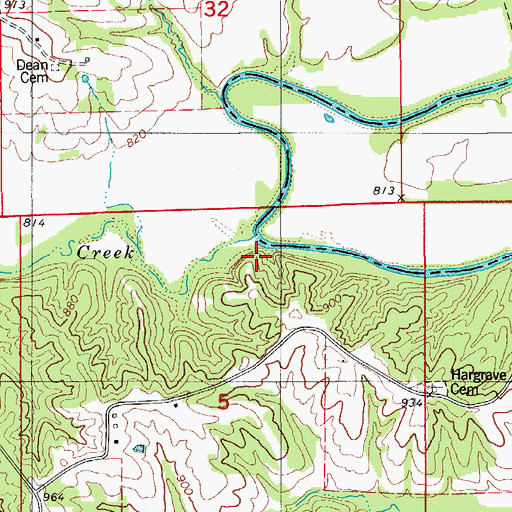 Topographic Map of Turkey Creek, MO