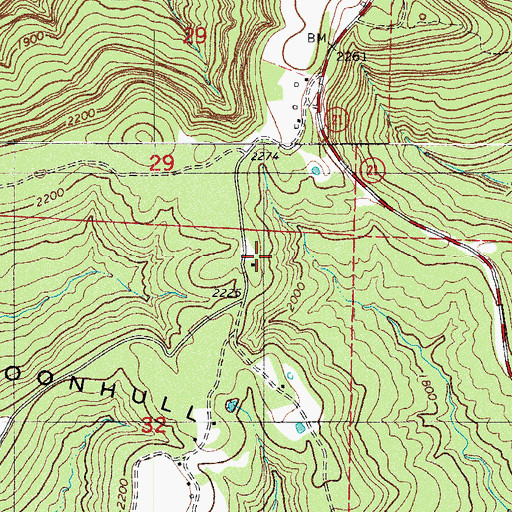 Topographic Map of Mountain Hall School, AR
