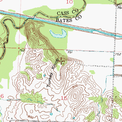 Topographic Map of Turkey Knob, MO