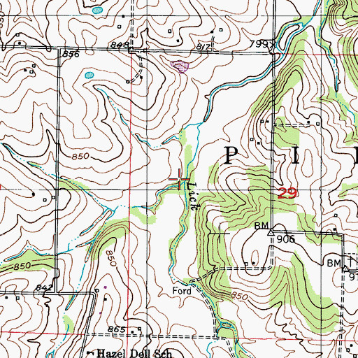 Topographic Map of Turkey Trot Creek, MO