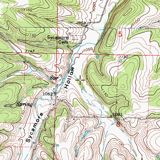 Topographic Map of Turner Hollow, MO