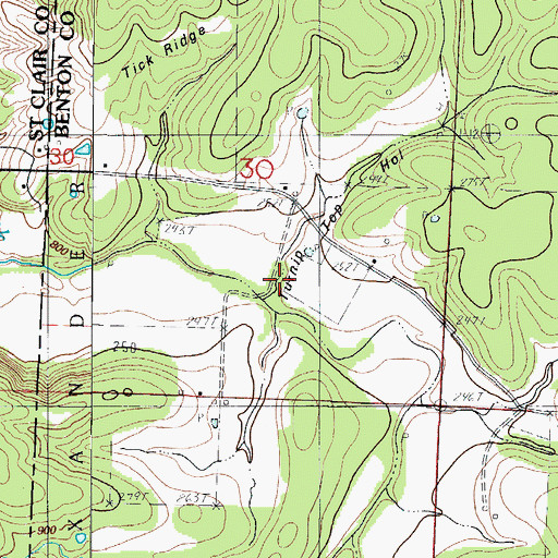 Topographic Map of Turnip Top Hollow, MO